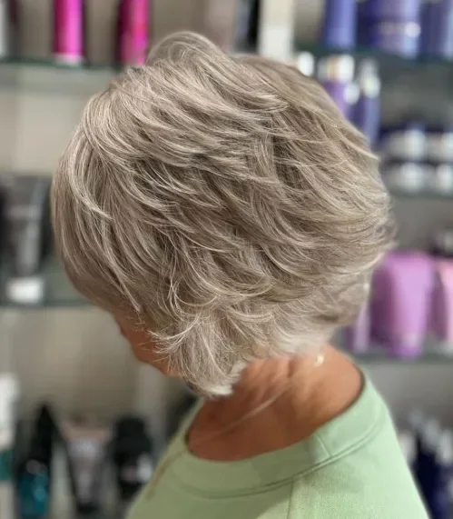 Soft Feathered Blonde Mid Bob