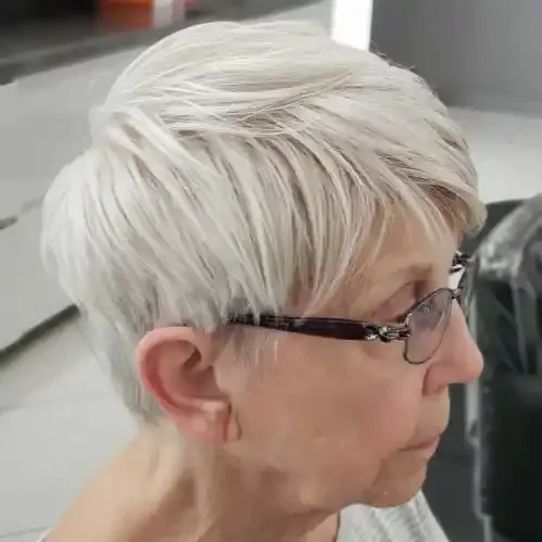 Platinum Feathered Side Pixie