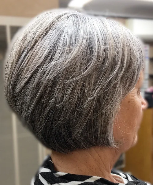 Silver Brushed Back Bob Pixie