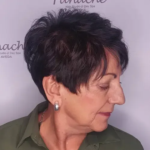 Dark Espresso Side Swept Pixie