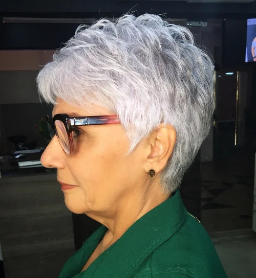 Platinum Gray Tousled Pixie
