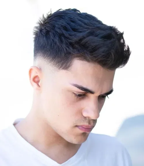 High Textured Side Sweep Fade