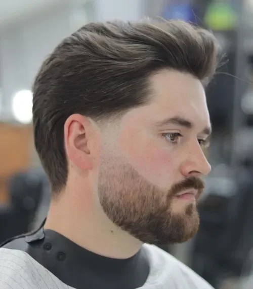 Deep Side Part Textured Fade