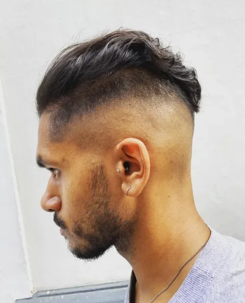 Short Taper With Wavy Pompadour
