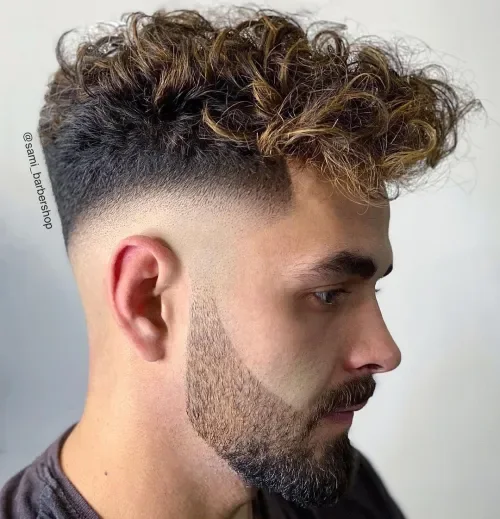 Curly Top Fade With Sponge Volume