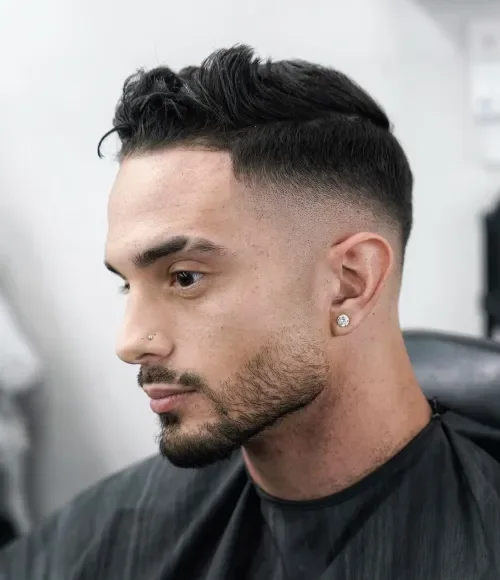 Sleek Fringe With Bald Fade