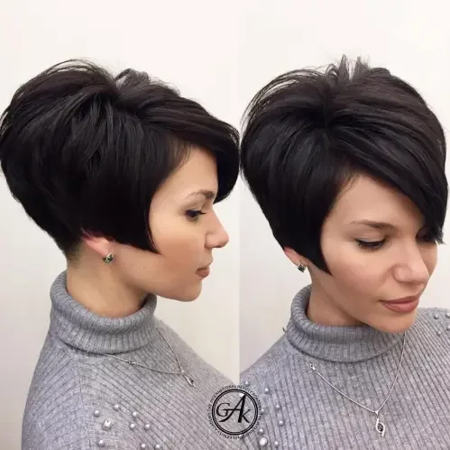 Classic Sleek Pixie With Side Part