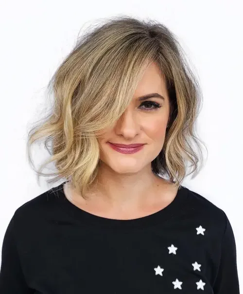 Asymmetrical Tousled Bronde Bob