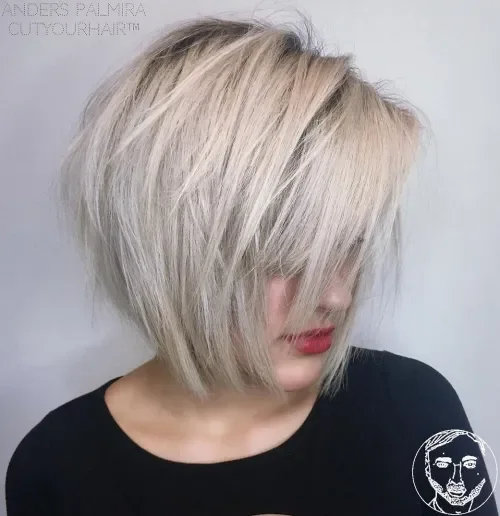 Stacked Side-Swept Bob With Layers