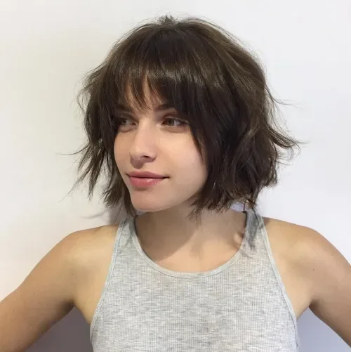 Messy Layered Bob With Bangs