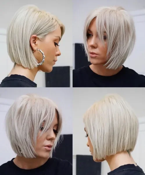 Sliced Concave Bob With Fringe