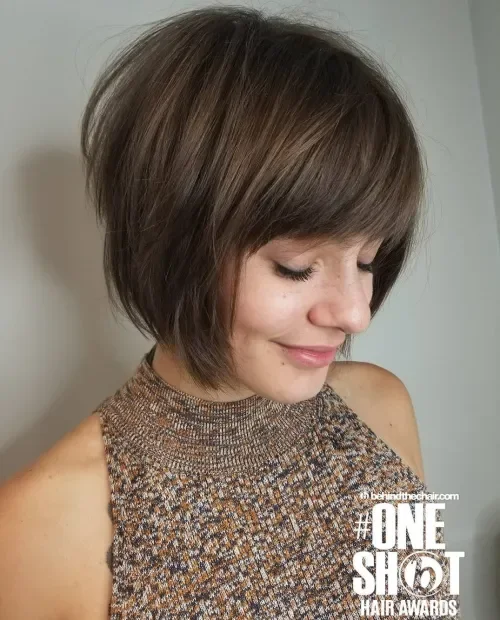Soft Rounded Bob With Fringe