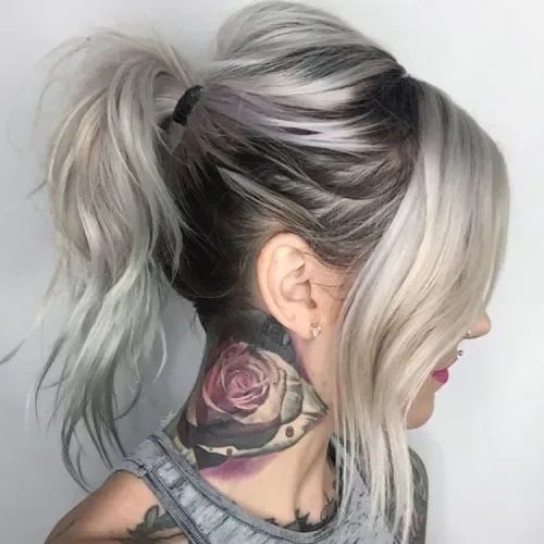 Silver Knot Ponytail Updo