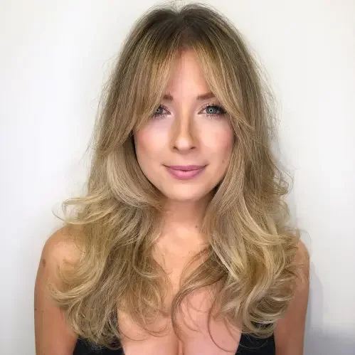 Long Curtain Bang Wave Lob