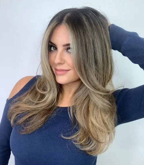 Soft Balayage Front Layers Lob