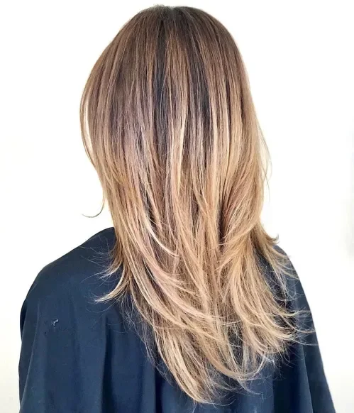 Balayage Ombre Layered Mid-Lengths