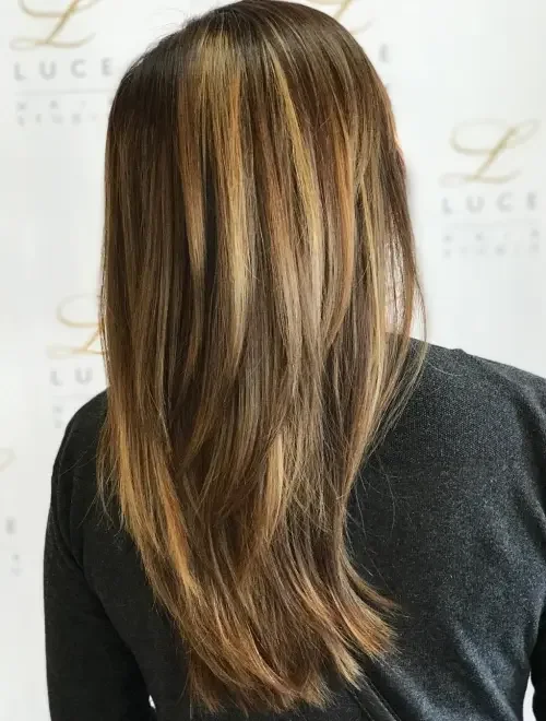 Straight V-Cut Long Layered Cut