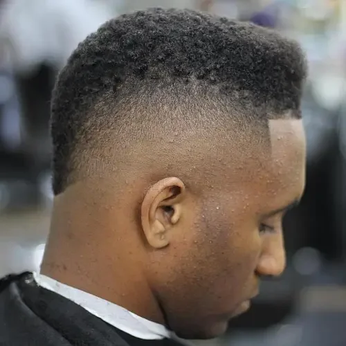 High Burst Fade With Round Top