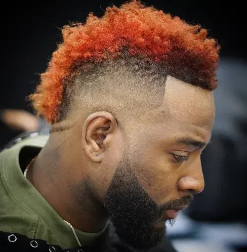 Curly Mohawk Fade With Lift