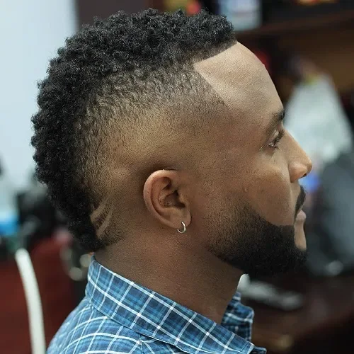Back-Facing Curly Burst Fade