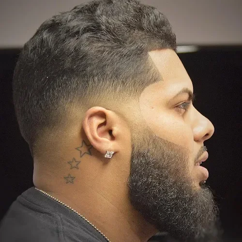 Wavy Low Fade With Stars
