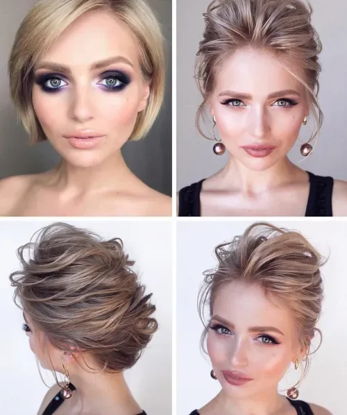 Messy Swept-Back Updo