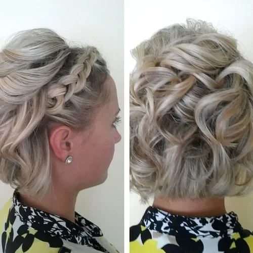 Side-Swept Messy Curls With Braid