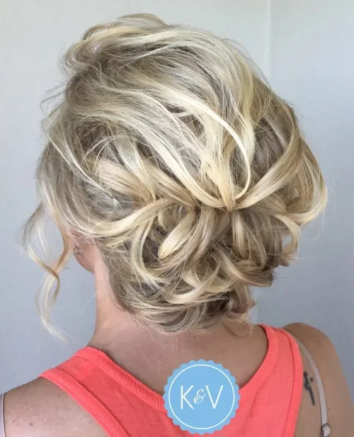 Loose Lacy Curled Updo