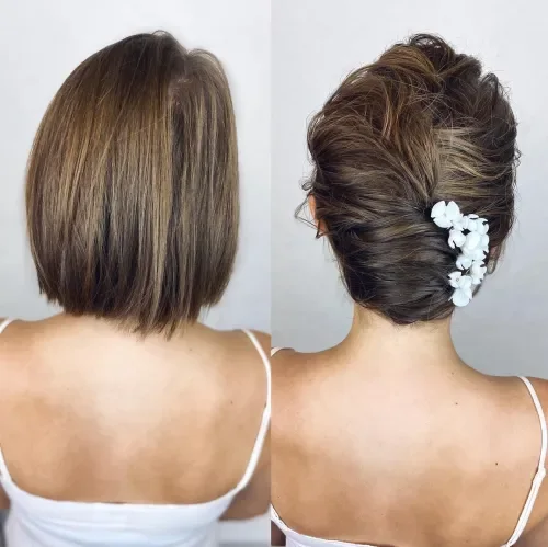 French Twist With Flower Clip