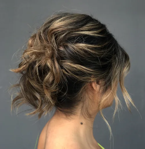 Undone Updo With Blonde Highlights