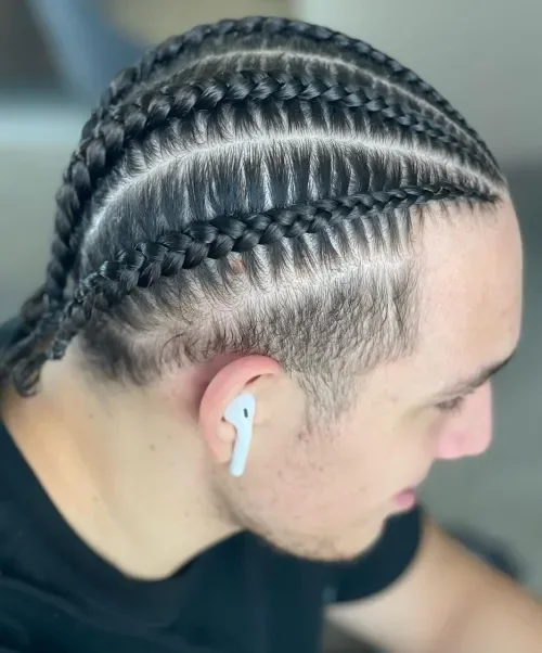 Double Row Center Part Braids