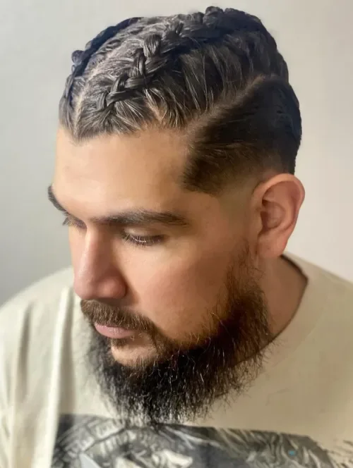 Low Bun-Back Faux Crown Braid