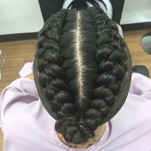 Domed Crown Double Cornrows