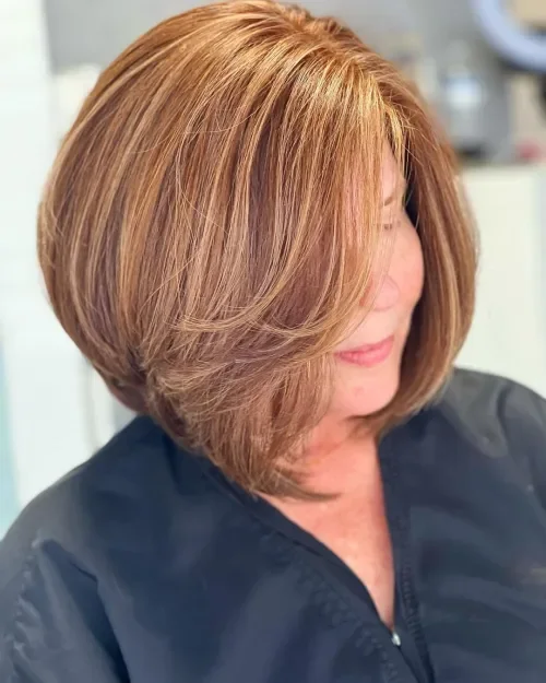 Chesnut Brown Curved Bob