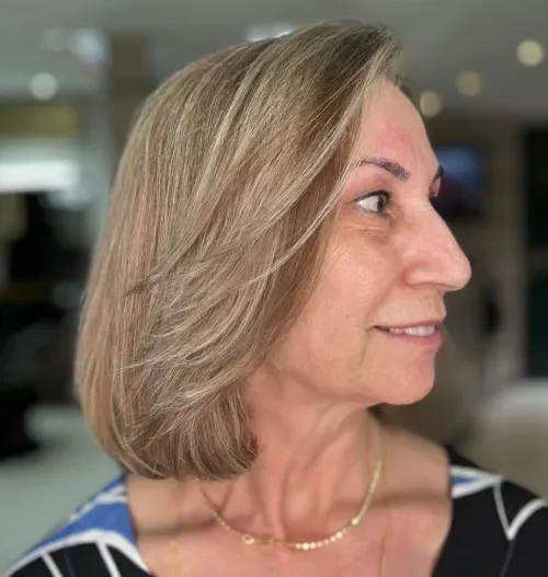 Ash Blonde Soft Draped Bob