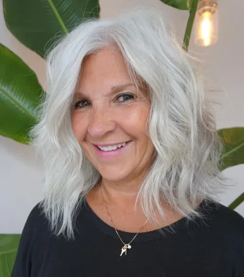 Fluffy Platinum Layered Bob