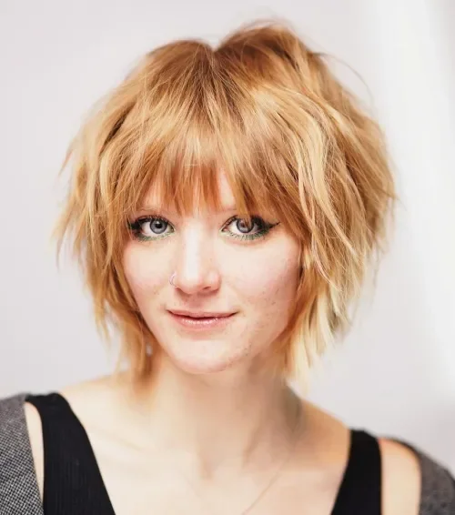 Featherlight Blonde Shag Bob