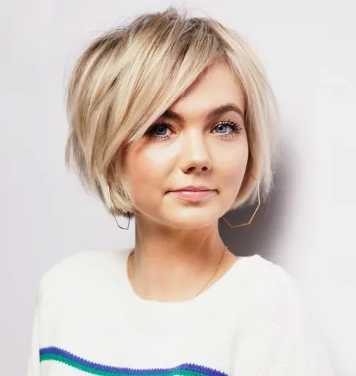 Side-Parted Tousled Chin Bob