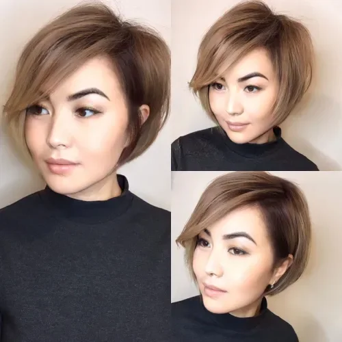Short Soft Side-Swept Bob