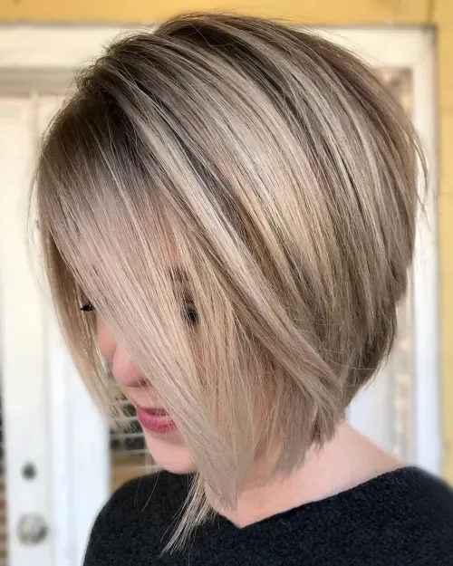 Ash Gray Stacked Bob