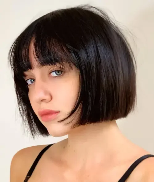 Blunt Bob With See-Through Bangs