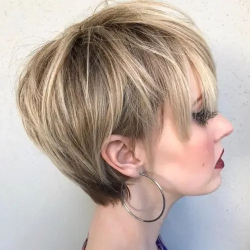 Tousled Blonde Fringe Pixie