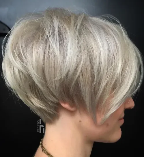 Butter Blonde Sidewept Pixie