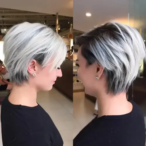 Ice Blonde Cropped Pixie Cut