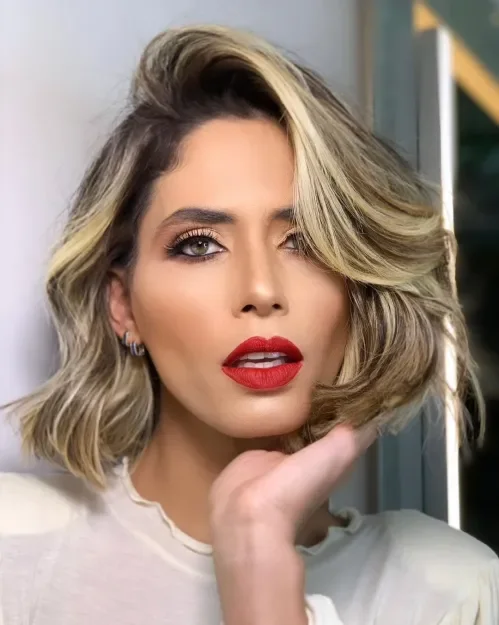 Side-Part Wavy Comb-Over Bob