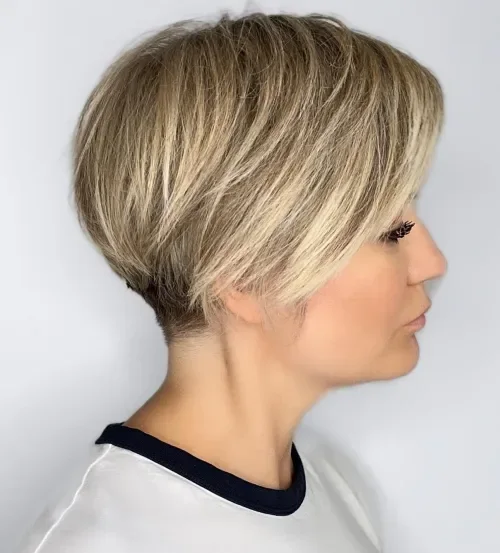 Soft Feathered Blonde Pixie