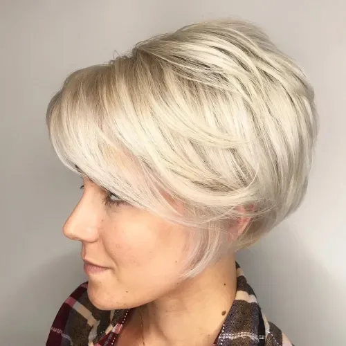 Tousled Platinum Curl Pixie