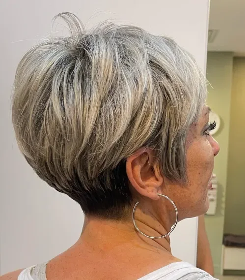 Ash Blonde Shaggy Sweep Pixie