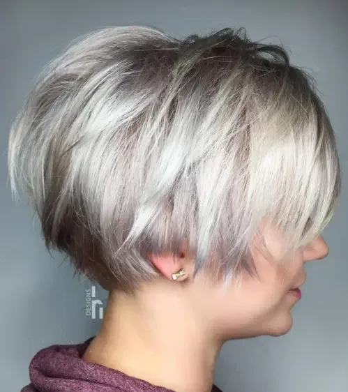 Silver Choppy Sideward Pixie