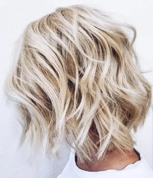 Tousled White Blonde Shag